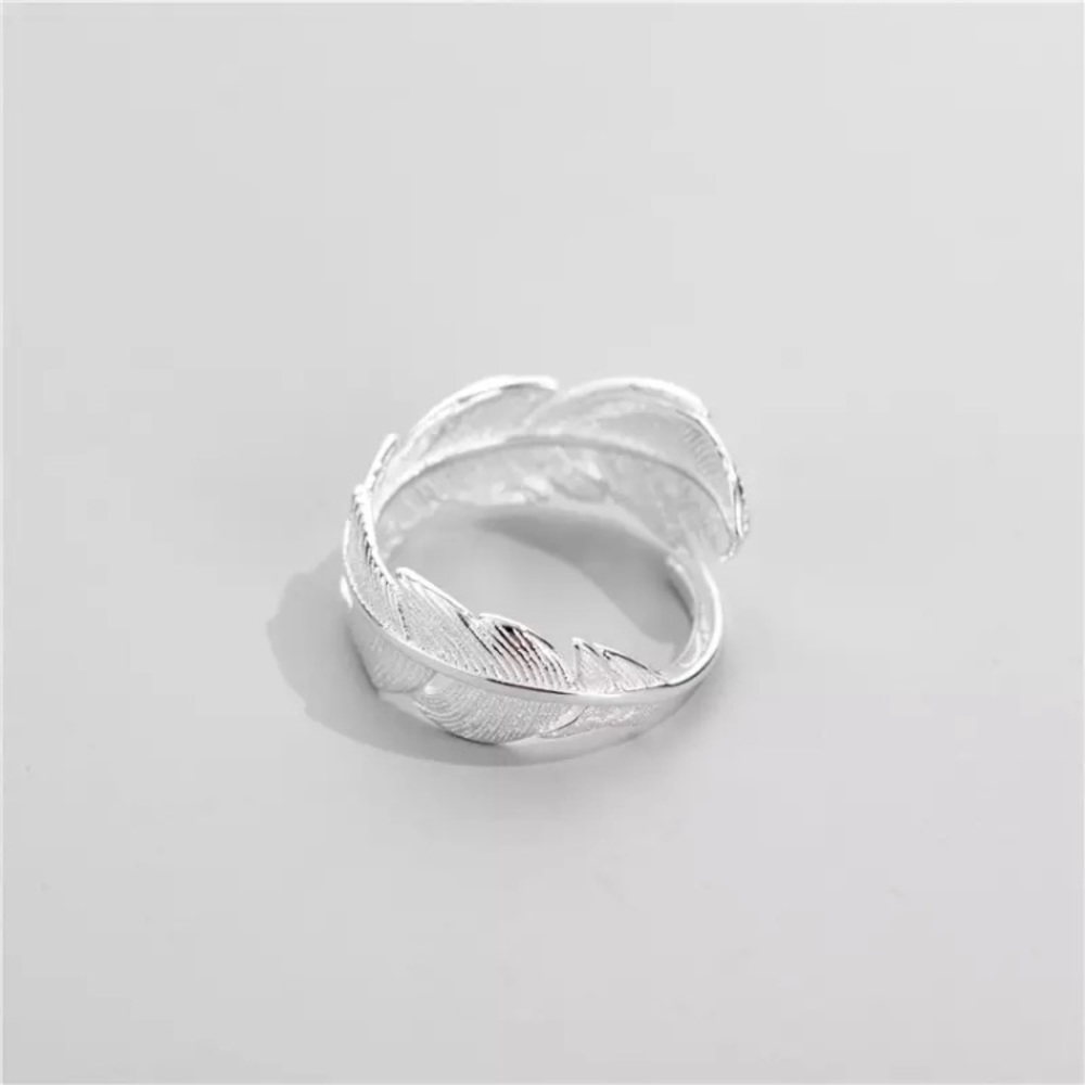 “Adrift” Minimalist Boho Feather Adjustable Ring - Picture 3 of 9